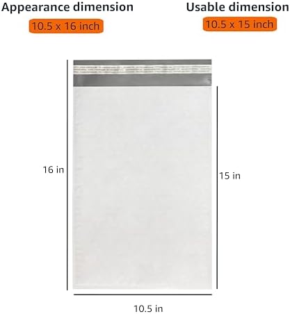 Amazon Basics Poly Bubble Self-Seal Mailers, Water-Resistant, Tear-Resistant, 10.5" x 16", White/Grey, 100-Pack
