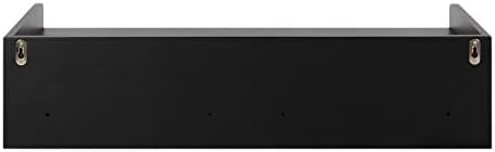 Kate and Laurel Kitt Modern Floating Shelf with Drawers, 28 x 12 x 6.5 inches, Black, Chic Floating Storage Console Table or Desk for Wall