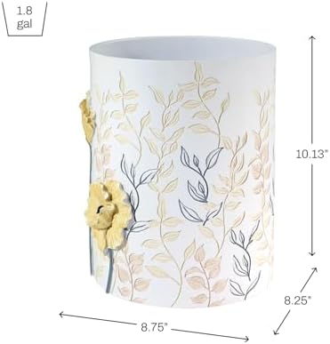 Avanti Linens - Waste Basket, Decorative Trash Can, Chic Home Decor (Marielle Collection)