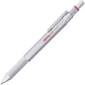 rOtring 600 3-in-1 Multicolor Pen and Mechanical Pencil, Switches Between 2 Ballpoint Pen Fine Point Tips (Black and Red Ink) and 1 Mechanical Pencil Tip (0.5mm Lead), Silver Barrel