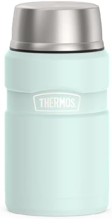 THERMOS Stainless King Food Jar with Bowl, 24oz, Matte Light Blue