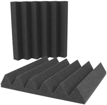 Foam Factory Inc 24 Pack Color Acoustic Foam Panel Studio Soundproofing Wedge Wall Tiles 12” X 12” X 2” (Charcoal)