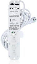 Leviton Medical Grade Surge Protective Power Strip, 15-Amp, 125-Volt, 4-Outlets, 15-Feet Cord Length, 5304M-1S5