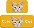 Custom Kitchen Mat 2 Sets, Personalized Absorbent Rugs for Countertop Office Home, Non Slip Carpet Add Photo Text Logo Indoor Outdoor Decor Doormat