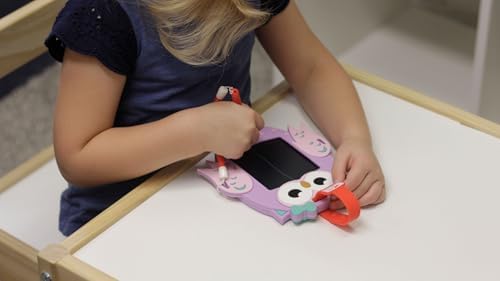 Boogie Board Sketch Pals Owl 4” LCD Writing Tablet for Kids – Reusable Mess-Free Drawing Pad with Tethered Stylus – Clip-On Travel Doodle Board Toy – Ages 3+