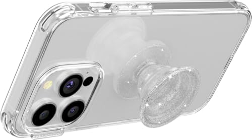 PopSockets Adhesive Phone Grip, Holder- Clear Glitter
