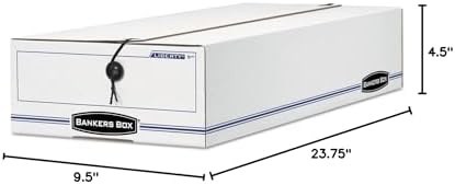 Bankers Box 12-Pack String & Button Check Box, 9-1/2" x 23-1/4" x 4-1/4"