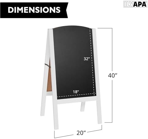 Ilyapa A Frame Chalk Board Easel Sign 20x40 in - Sandwich Signs Outdoor