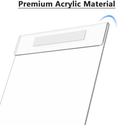 MaxGear Acrylic Sign Holder 8.5 x 11 Wall Mount with Tape, 12 Pack