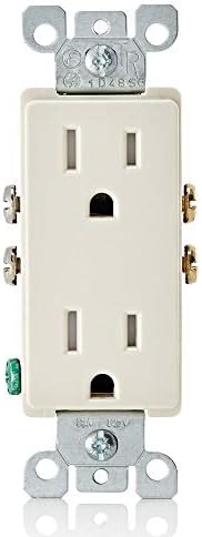 Leviton 15 Amp Decora Tamper-Resistant Duplex Electrical Wall Outlet, T5325-T, Light Almond