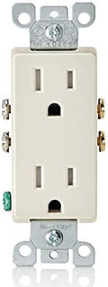 Leviton 15 Amp Decora Tamper-Resistant Duplex Electrical Wall Outlet, T5325-T, Light Almond