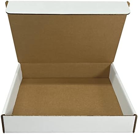 Amazon Basics Sturdy Mailer Shipping Boxes, Corrugated Cardboard for Packing and Mailing, Tape-Free Assembly, 12" x 9" x 2.25", White, 50-Pack