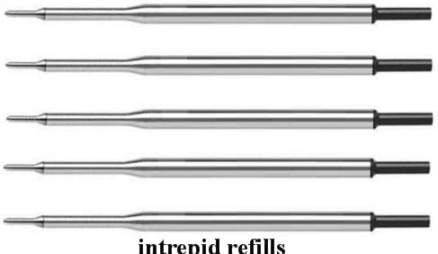 Intrepid 5 Genuine flawless flow medium Point Refills for Papermate Lubriglide, Aspire, PhD Pens, Bulk Packed (BLACK)