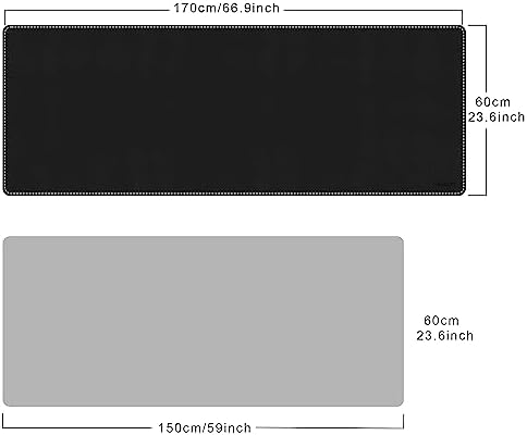 Mydours 67" x 24" Extended PU Leather Gaming Desk Mouse Pad Mat, (Black)