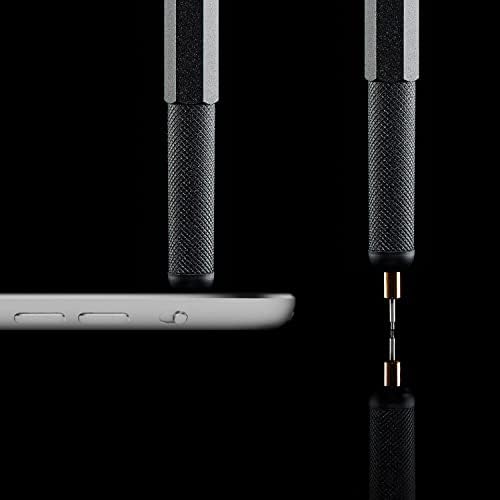 rOtring 800+ Mechanical Pencil and Touchscreen Stylus, Twist-to-Retract, HB 0.5 mm, Black Metal Barrel