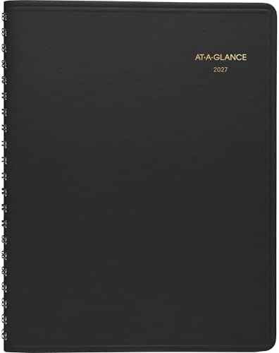 AT-A-GLANCE 2027 Appointment Book Planner, Daily Group Planner, 8" x 11", Two Person, Quarter-Hour, Black (702220527)