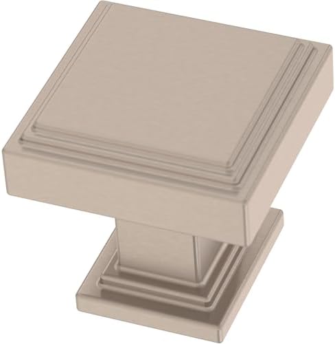 Franklin Brass 10 Pack Brushed Nickel Cabinet Knobs 1 inch (25mm) Kitchen Cabinet Handles and Drawer Knobs for Cupboards, Dressers, Furniture, Bathroom Vanity |Stepped