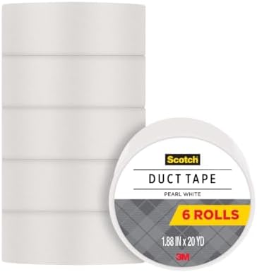 Scotch Duct Tape1.88 in x 20 yd, Craft and Project Tape, White, 6-Pack