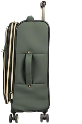 Kenneth Cole REACTION Chelsea 2-Piece Bundle - 20" Chevron Expandable 8-Wheel Carry-On Suitcase & Matching 15" Laptop Tote Bag, Olive