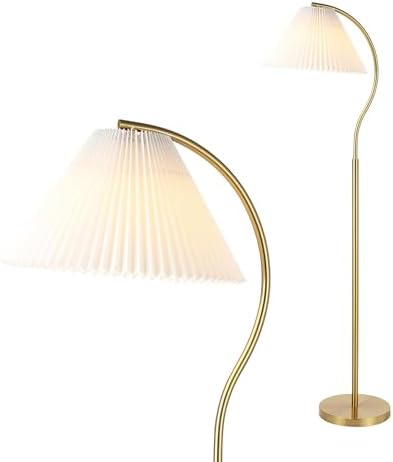 JONATHAN Y Devon 60.5" Modern Glam Arc Floor Lamp, Brass Gold
