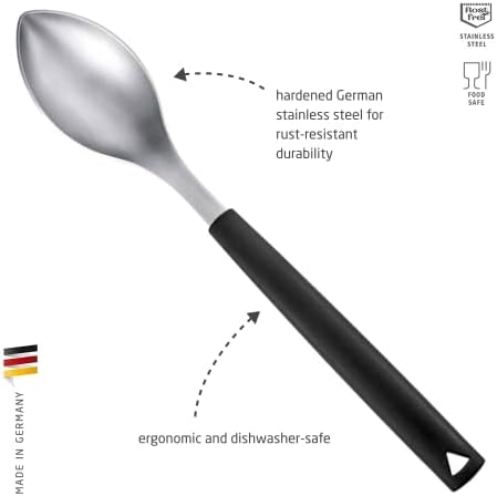 triangle Small Quenelle Spoon, Carded - Stainless Steel - Creates Smooth, Rounded Scoops for Plating - GreenGrip Handle - Dishwasher Safe - Made in Germany