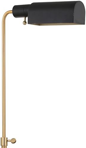 JONATHAN Y 56.5" Adjustable Library Floor Lamp Metal/Marble, Brass Gold