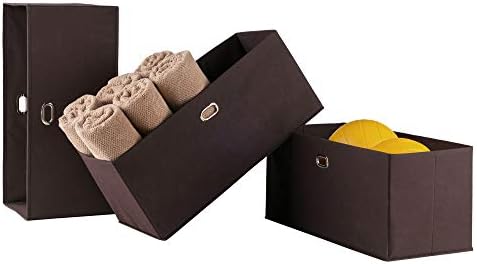 Winsome Torino 3 Piece Folding Fabric Baskets Chocolate (38323)