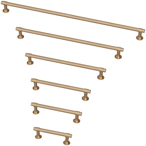 Franklin Brass 10 Pack Champagne Bronze Gold Cabinet Handles 10 inch (256mm) Kitchen Cabinet Handles and Drawer Pulls for Cupboards and Dressers | Francisco Collection