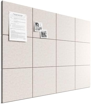 Bumusty 48"x 36" Large Felt Bulletin Board Tiles, Oatmeal