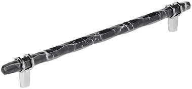 Amerock 10-1/16" Carrione Marble Black/Polished Chrome Drawer Pull