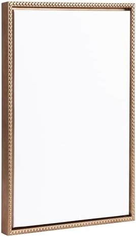 Kate and Laurel Sylvie Blank Framed 18x24 Gold Beaded Gold; Vintage Modern Empty Surface for Paint-Your-Own Art