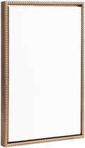 Kate and Laurel Sylvie Blank Framed 18x24 Gold Beaded Gold; Vintage Modern Empty Surface for Paint-Your-Own Art