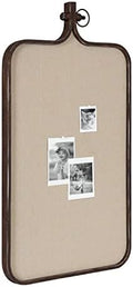 Kate and Laurel Yitro Modern Farmhouse Metal Rectangle Decorative Pinboard, 20 x 35, Rustic Bronze, Industrial Rectangular Bulletin Board with Unique Ornamental Crown
