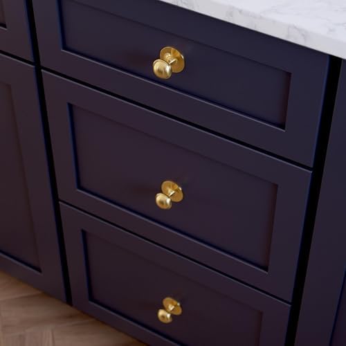 Franklin Brass 10 Pack Modern Gold Cabinet Knobs 1-1/2 inch (38mm) Kitchen Cabinet Handles and Drawer Knobs for Cupboards, Dressers, Furniture, Bathroom Vanity |Classic Farmhouse