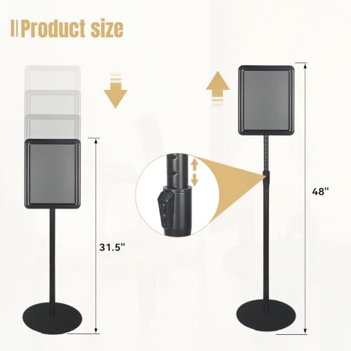 6PACK Sign Stand Holder 8.5×11-Inch for School Church Business Show,Black