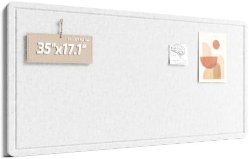 Fluxynara 35" x 17.1" Bulletin Board, Light Gray