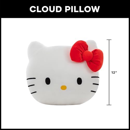 Northwest Hello Kitty Small Cloud Pillow 12 Inch – Plush Stuffed Pillow, Bedroom Decor, Great Gift Idea