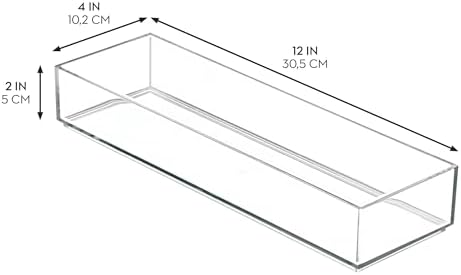 iDesign Plastic Makeup Drawer Organizer Tray, Set of 6, Clear