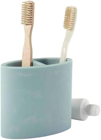 Nicole Miller - Toothbrush Holder, Resin Countertop Accessories, Dorm Room Essentials (Kendall Collection, Oasis)