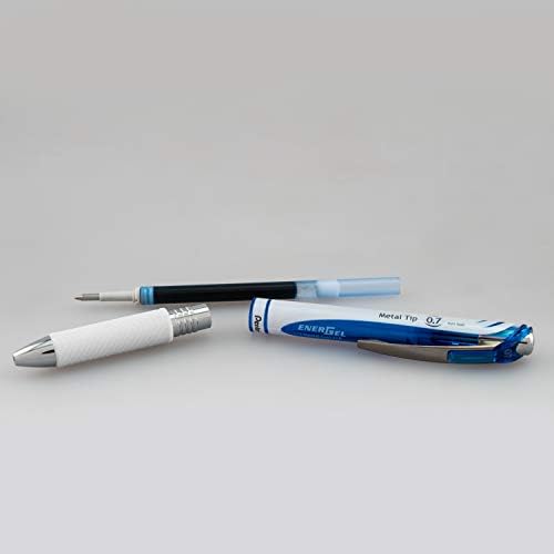 Pentel EnerGel Pearl Deluxe RTX Retractable Liquid Gel Pen, 0.7mm, Blue Accent, Blue Ink, Box of 12 (BL77PW-C)