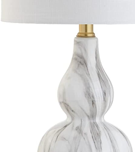 JONATHAN Y Anya Gourd Glass Table Lamp 20.5", Black/White