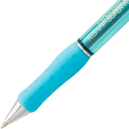 Pentel RSVP Super RT Ballpoint Pen, (1.0mm) Medium Line, Sky Blue Ink, Box of 12 (BX480-S)