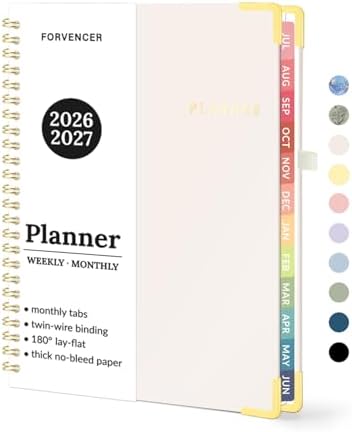 Forvencer Academic Planner 2026-2027, Weekly & Monthly Hardcover Planner A5