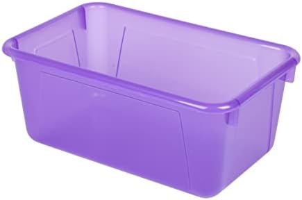 Storex Small Cubby Bins – Plastic Storage Containers for Classroom, 12.2 x 7.8 x 5.1 inches, Candy Violet, 5-Pack (62478A05C)
