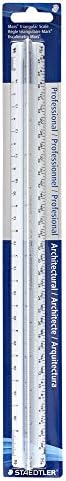 Calculated Industries Construction Master Pro Advanced Construction Math Feet-inch-Fraction Calculator + Staedtler 12-Inches Architect Triangular Scale Bundle