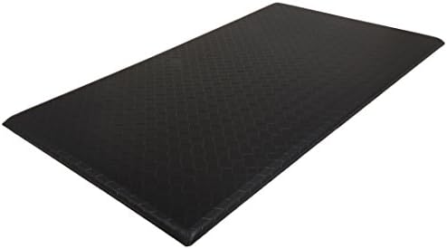 Amazon Basics Anti-Fatigue Standing Mat, Non-Slip, Cushioned, Stain Resistant Comfort Mat for Home, Office and Standing Desk, 20" x 36" x 0.6", Geometric, Black, 5-Pack