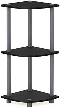 Furinno Turn-N-Tube Toolless Assembly 3-Tier Storage Shelves, Black
