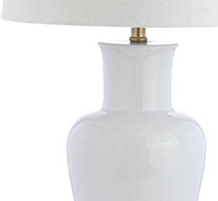JONATHAN Y Julian Classic Ceramic Urn Metal LED Table Lamp 29", White/Gold