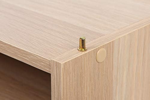 IRIS USA 3-Shelf Modular Wood Stackable Storage Box, Light Brown
