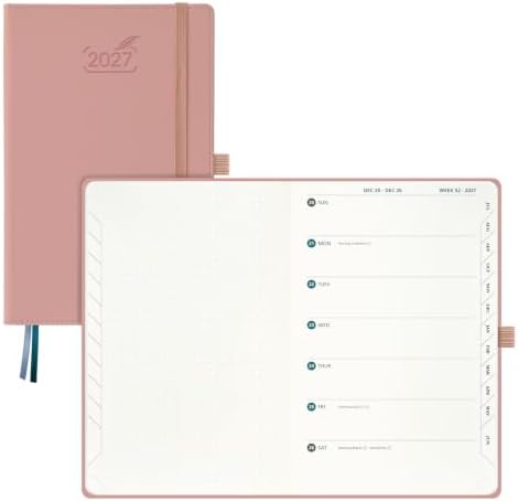 BEZEND 2027 Planner Weekly Monthly (A5 5.5"x8.5") Dot-Grid Journal in One